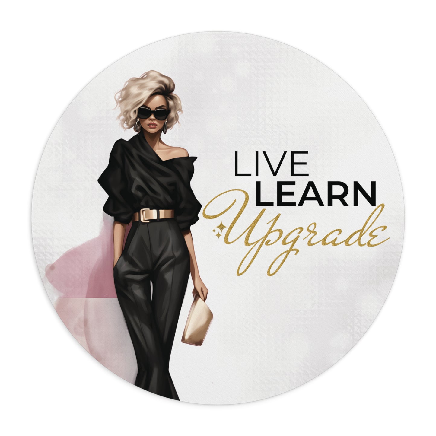 Live Learn Upgrade WHT Gold Mouse Pad