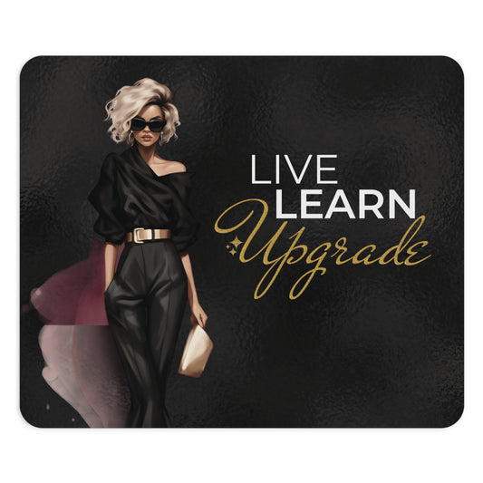 Live Learn Upgrade BLK Gold Mouse Pad