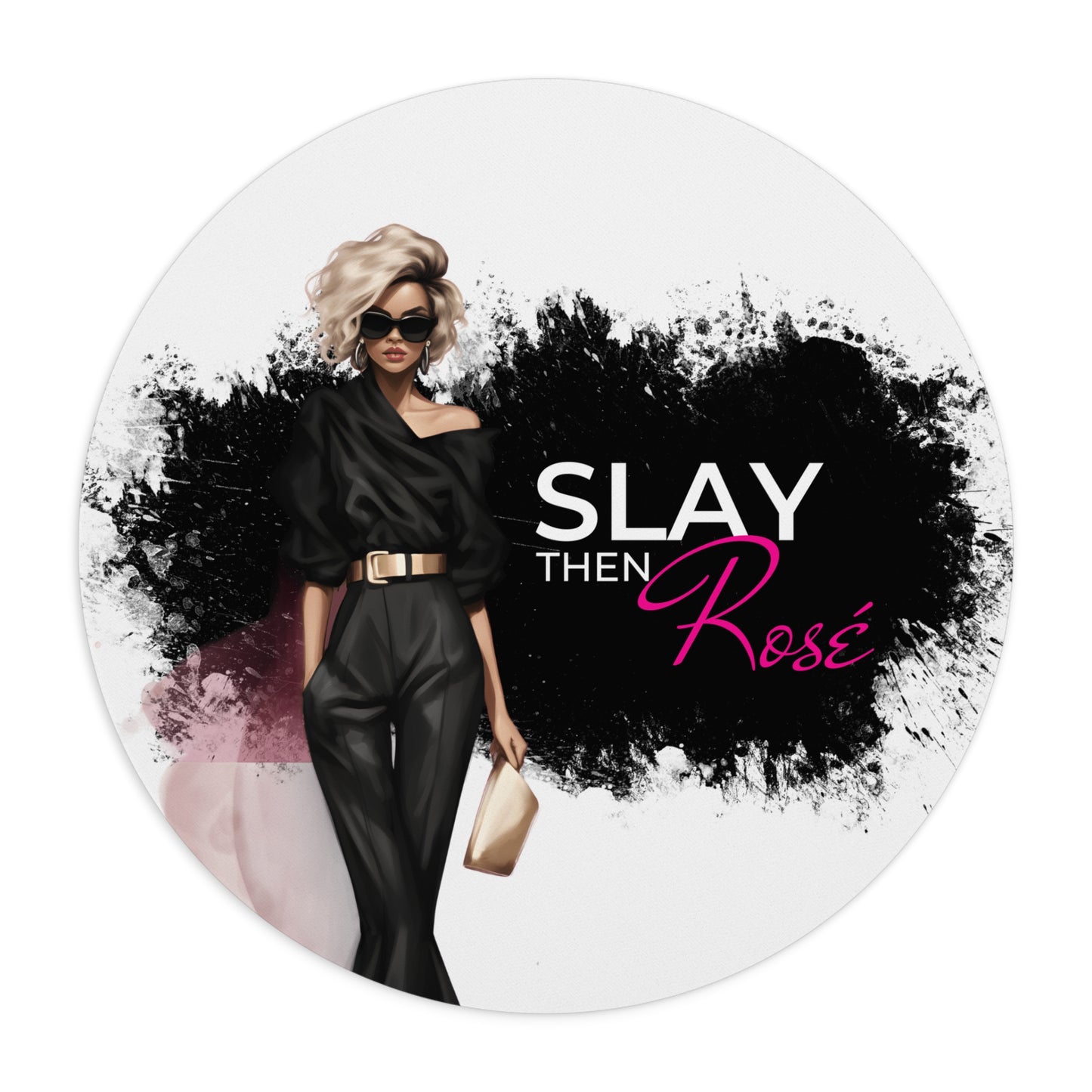 Mouse Pad, Face It Girl, Slay Then Rosé Boss Lady, Desk Accessories, Office Decor, Gift for Her, Inspirational Quote Mouse Mat, Girl Boss