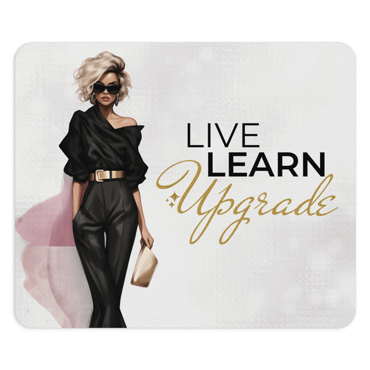 Live Learn Upgrade WHT Gold Mouse Pad