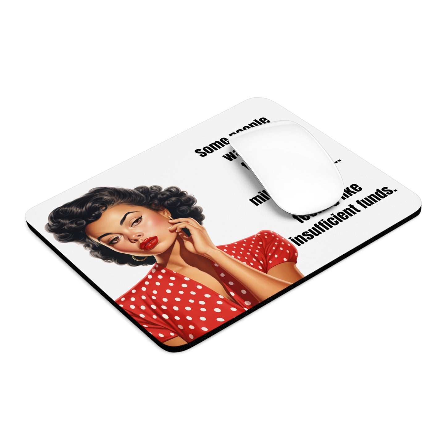 Mouse Pad, Funny Office Desk Mat - Feeling Like Insufficient Funds Humor, Sarcastic, Coworker Gift, Work From Home, Office Decor, Computer
