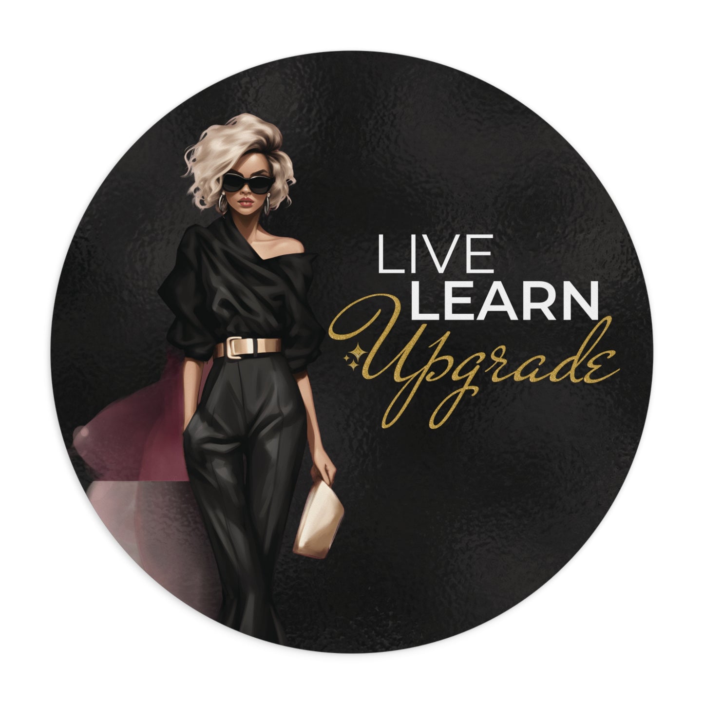 Live Learn Upgrade BLK Gold Mouse Pad