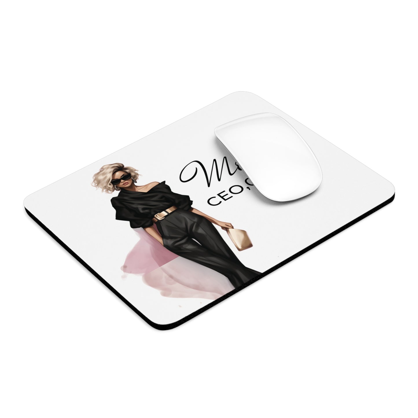Mouse Pad, Boss Lady Mood: CEO,000,000, Desk Accessory, Office Decor, Work from Home, Gift for Her, Office Supplies