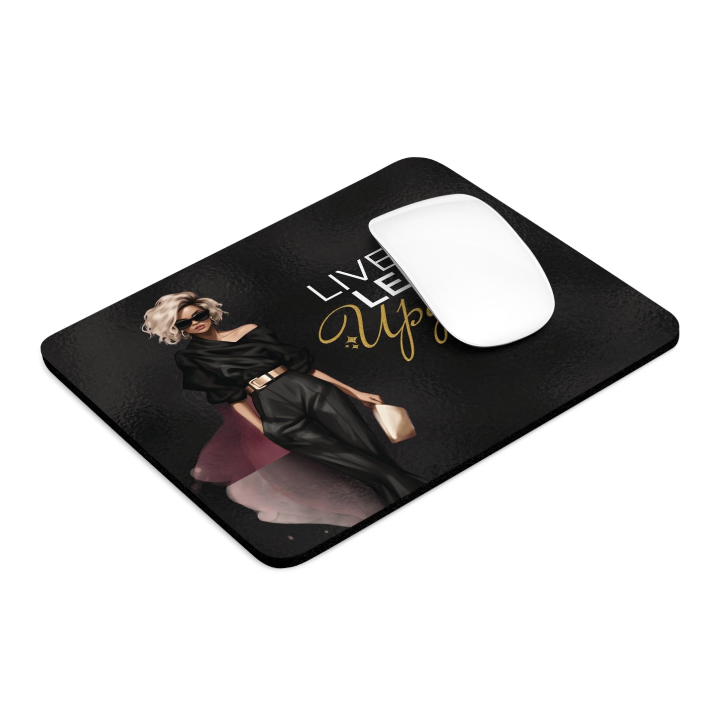 Live Learn Upgrade BLK Gold Mouse Pad