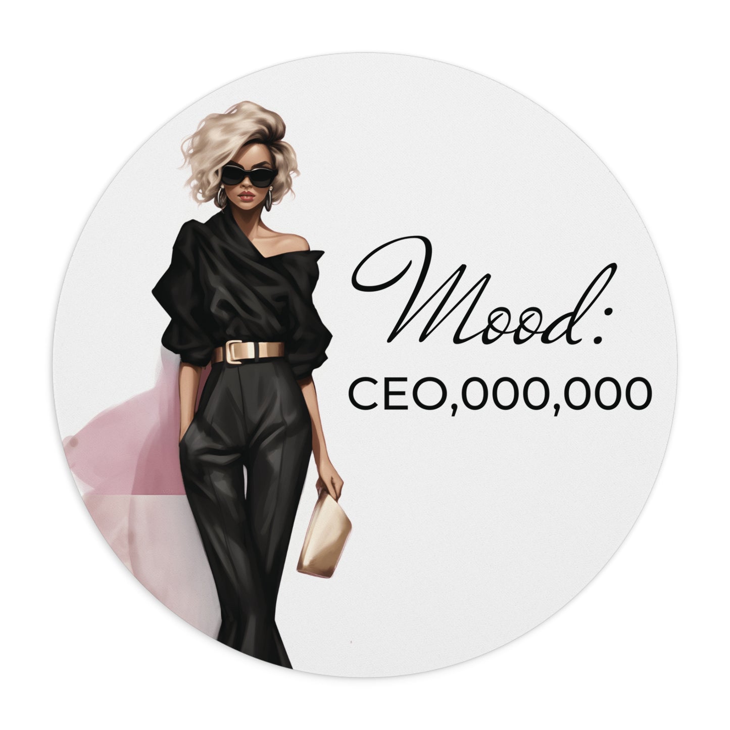 Mouse Pad, Boss Lady Mood: CEO,000,000, Desk Accessory, Office Decor, Work from Home, Gift for Her, Office Supplies