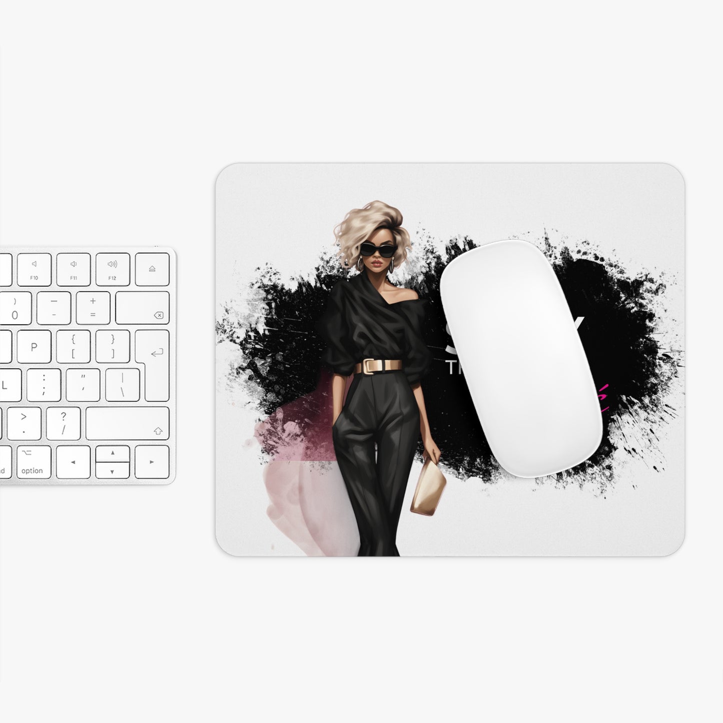 Mouse Pad, Face It Girl, Slay Then Rosé Boss Lady, Desk Accessories, Office Decor, Gift for Her, Inspirational Quote Mouse Mat, Girl Boss