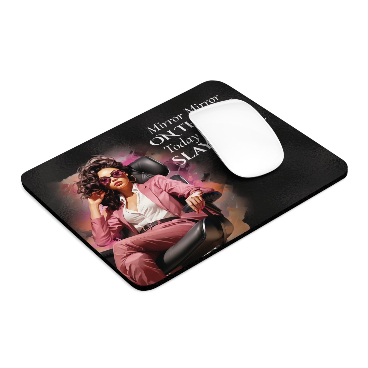 brunette Mirror Mirror on the wall today I plan to slay it all Mouse Pad