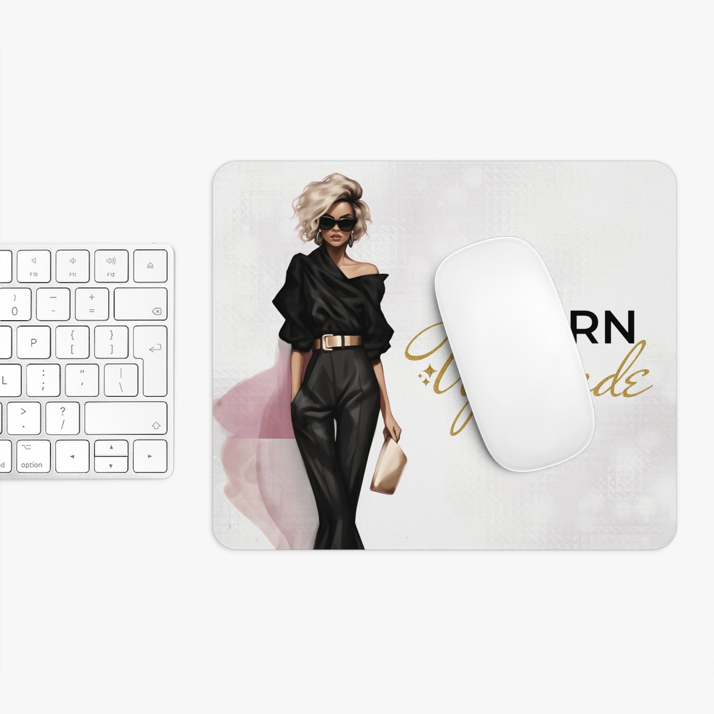 Live Learn Upgrade WHT Gold Mouse Pad