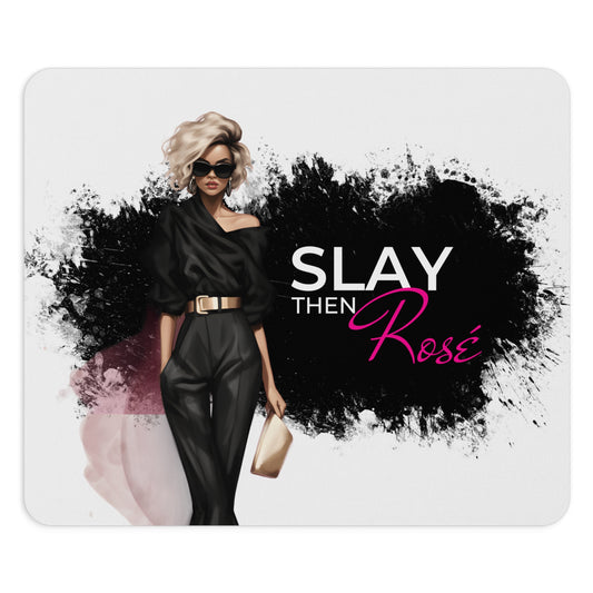 Mouse Pad, Face It Girl, Slay Then Rosé Boss Lady, Desk Accessories, Office Decor, Gift for Her, Inspirational Quote Mouse Mat, Girl Boss