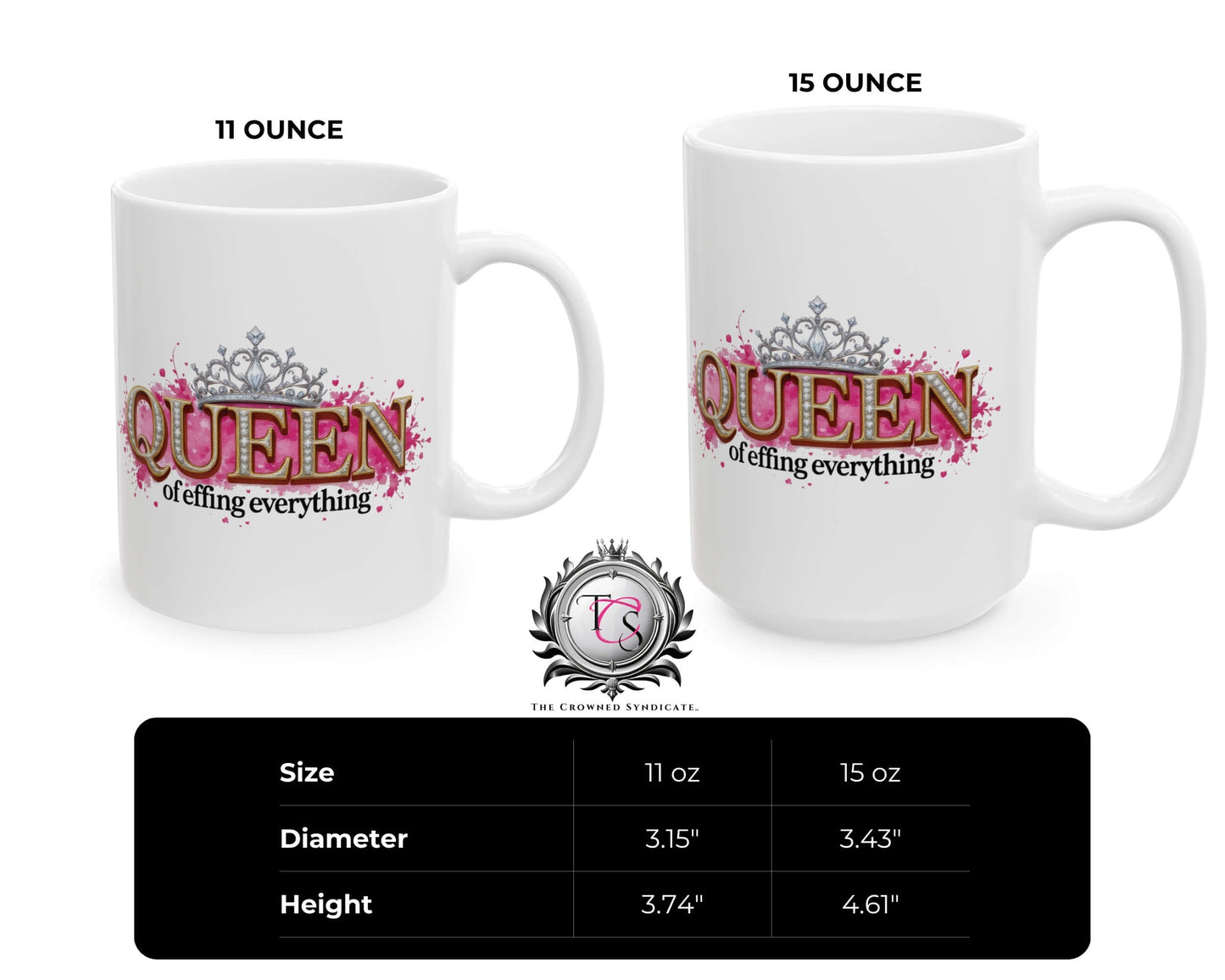 Queen of Effing Everything Mug – Reign Starts With Caffeine