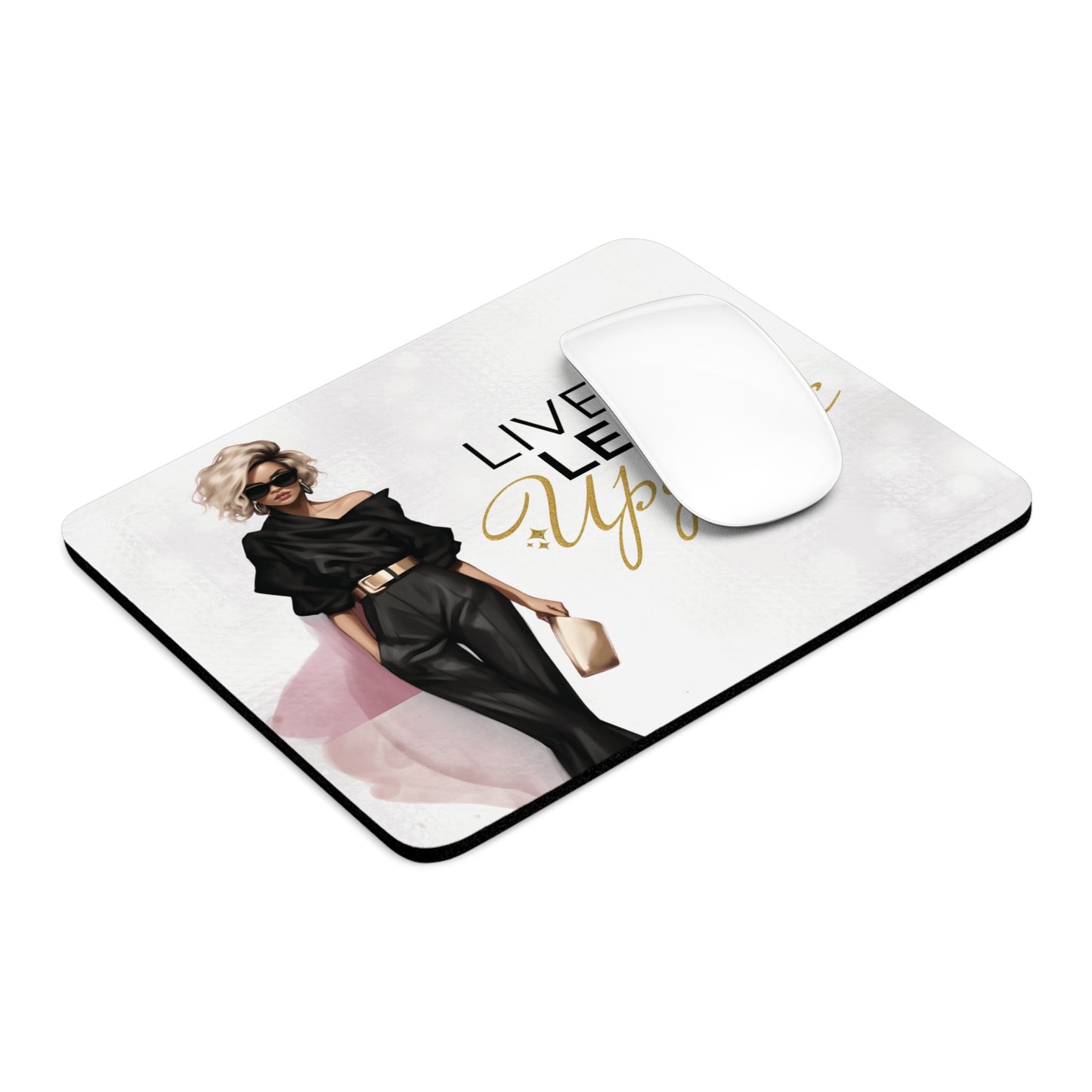 Live Learn Upgrade WHT Gold Mouse Pad