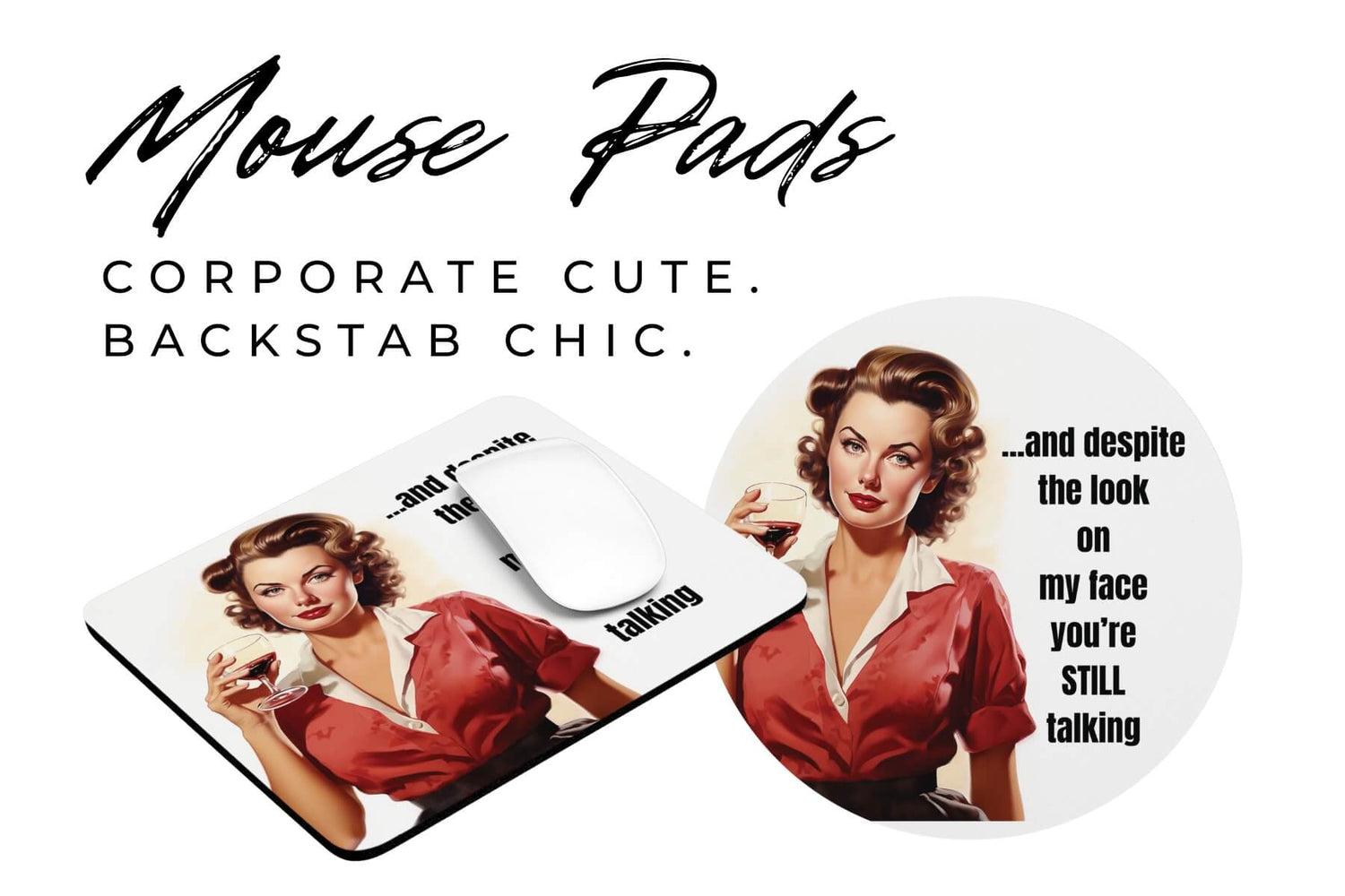 RetroGlare mouse pads by The Crowned Syndicate — vintage charm with petty office shade.