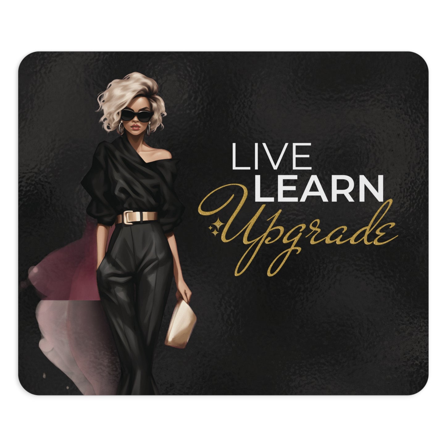 Live Learn Upgrade BLK Gold Mouse Pad