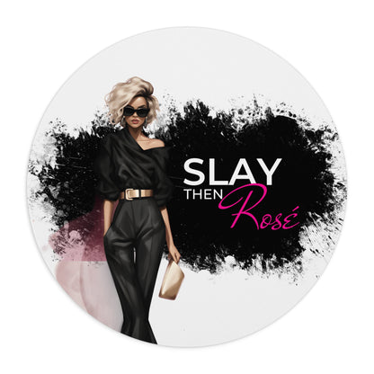 Mouse Pad, Face It Girl, Slay Then Rosé Boss Lady, Desk Accessories, Office Decor, Gift for Her, Inspirational Quote Mouse Mat, Girl Boss