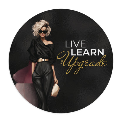 Live Learn Upgrade BLK Gold Mouse Pad