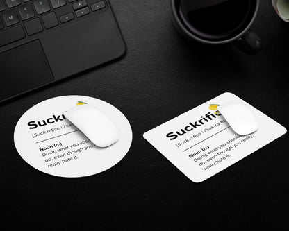 Suckrifice Mouse Pad – Signed, Sealed, Suffering