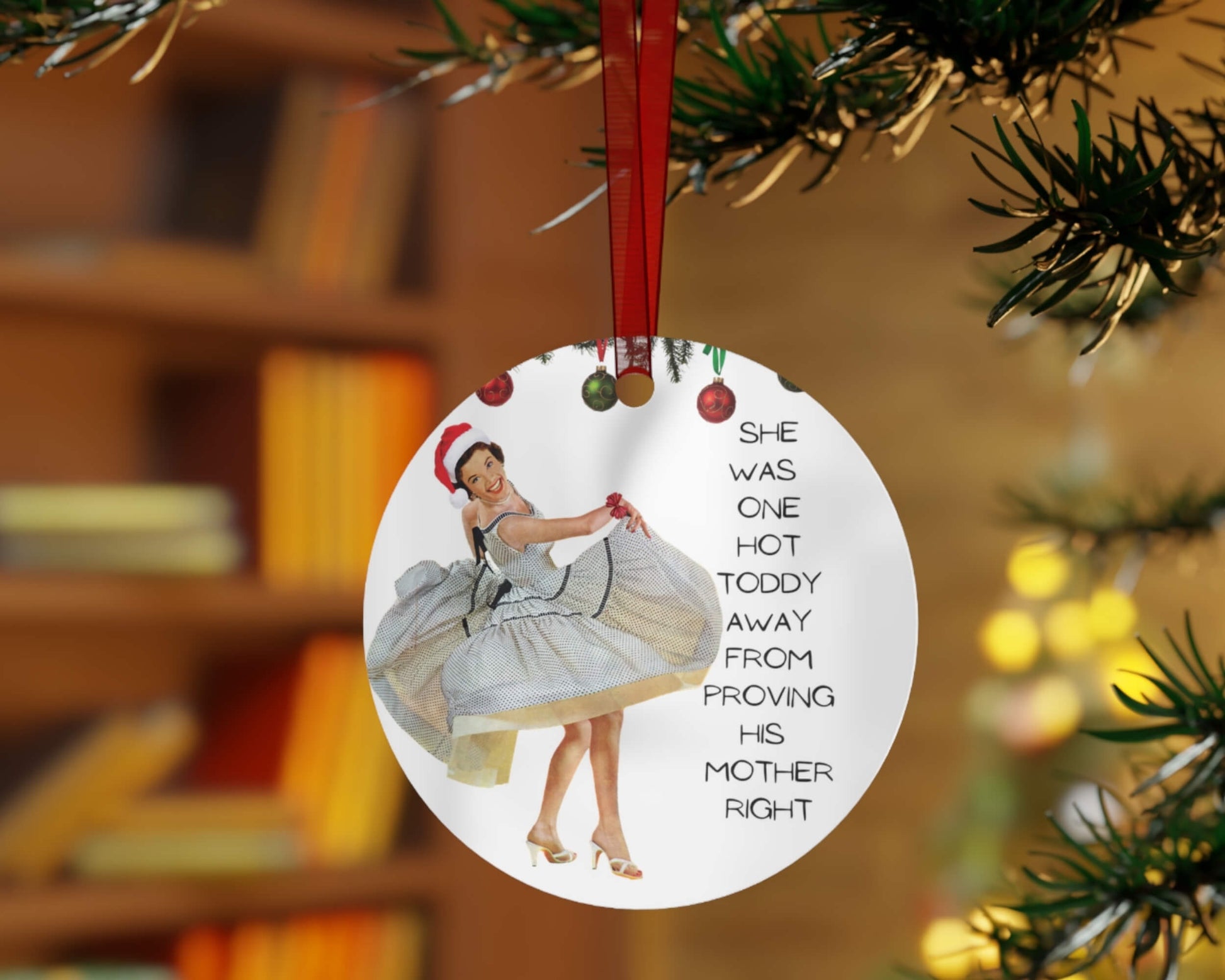 Funny cocktail holiday ornament for christmas tree