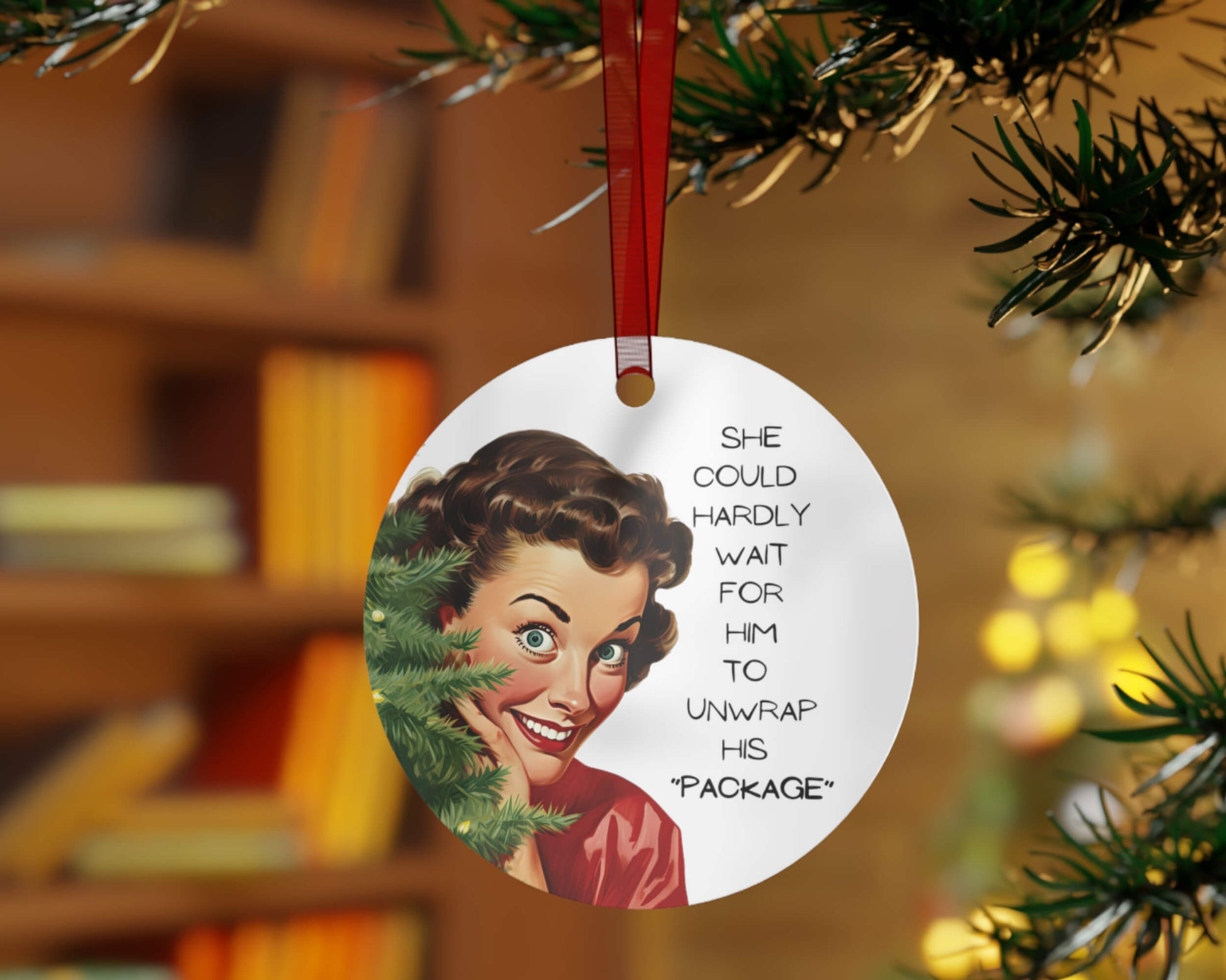 Naughty retro pin up ornament for Christmas tree