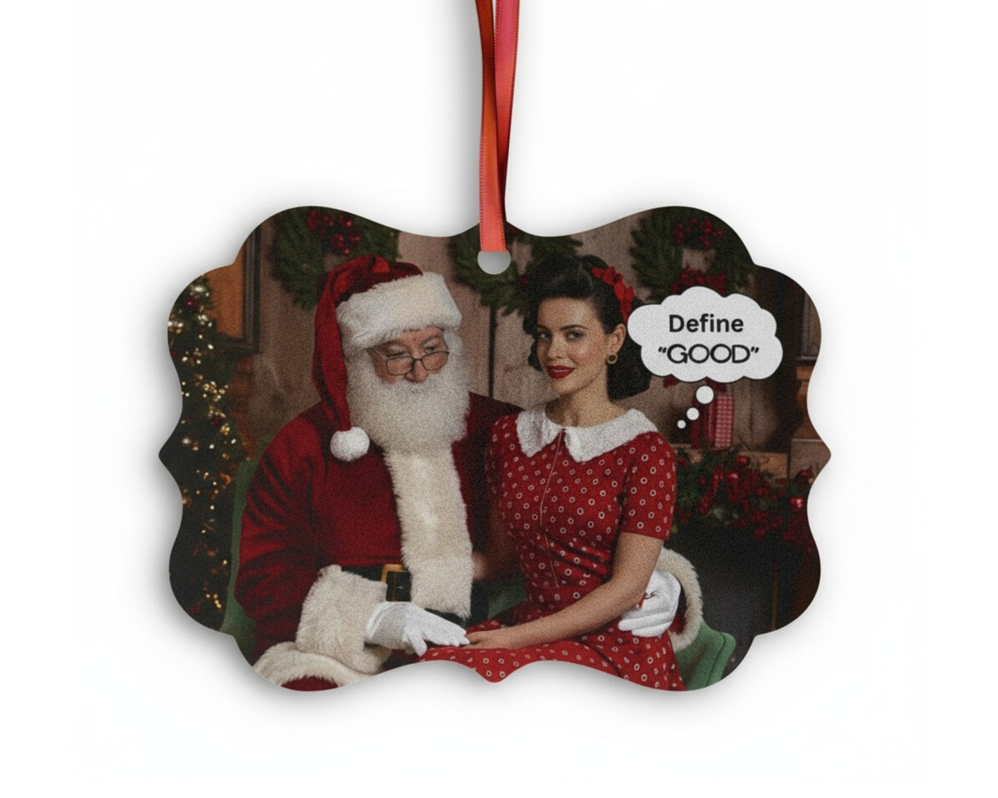 Define “Good” | Savage Retro Ornament | Funny Adult Christmas Gift | Naughty Holiday Décor