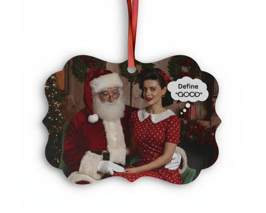 Define “Good” | Savage Retro Ornament | Funny Adult Christmas Gift | Naughty Holiday Décor