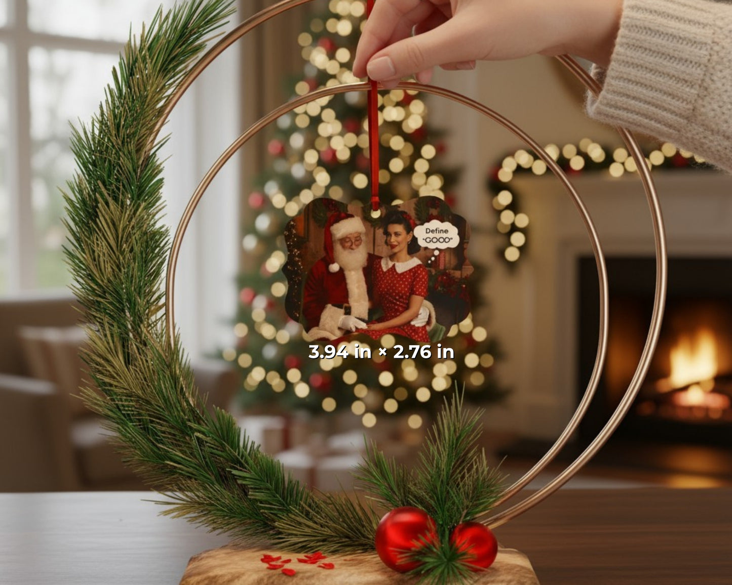Define “Good” | Savage Retro Ornament | Funny Adult Christmas Gift | Naughty Holiday Décor