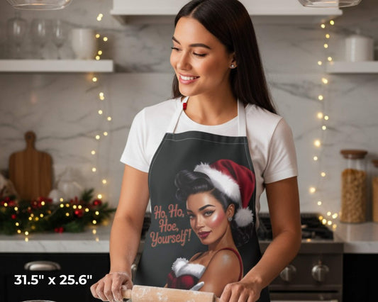 Ho Ho Hoe Yourself Apron – Retro Pin-Up (Black Apron)