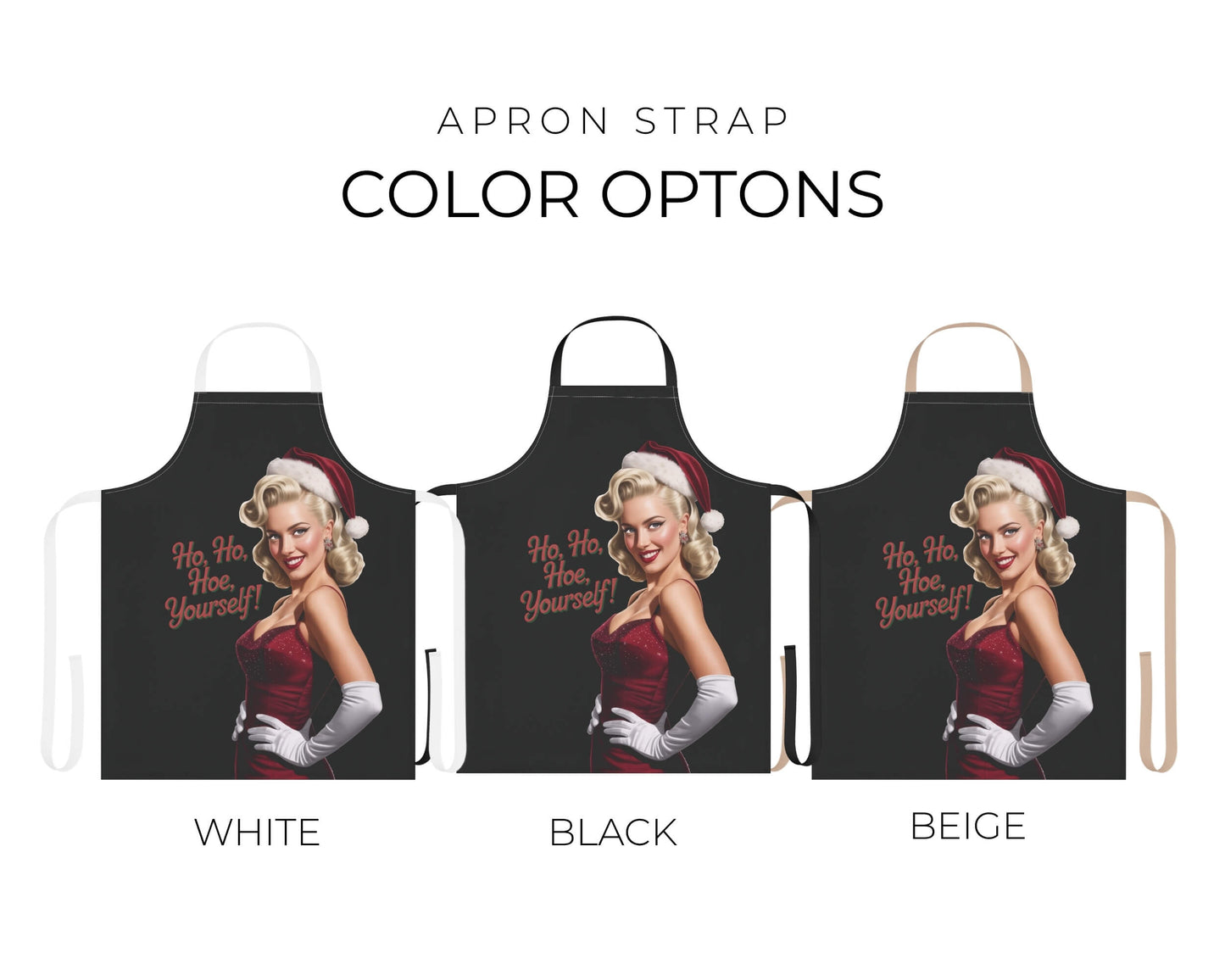 Ho Ho Hoe Yourself Apron – Retro Pin-Up (Black Apron)