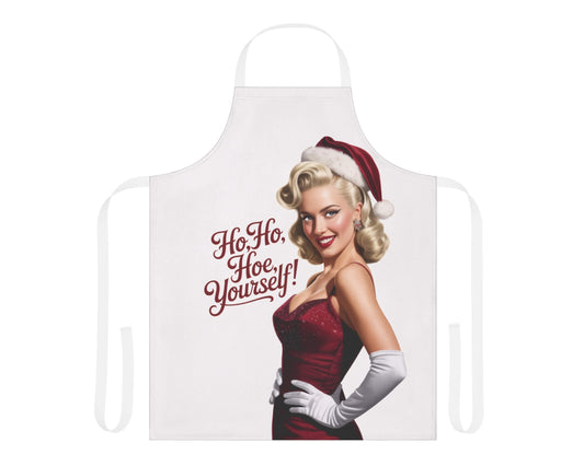 Ho Ho Hoe Yourself Apron – Retro Pin-Up (White Apron)