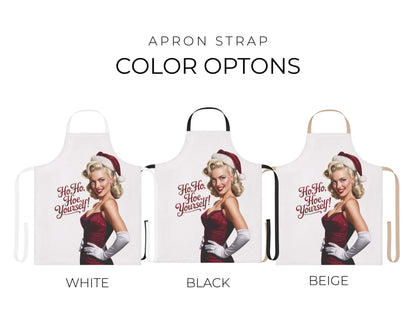 Ho Ho Hoe Yourself Apron – Retro Pin-Up (White Apron)