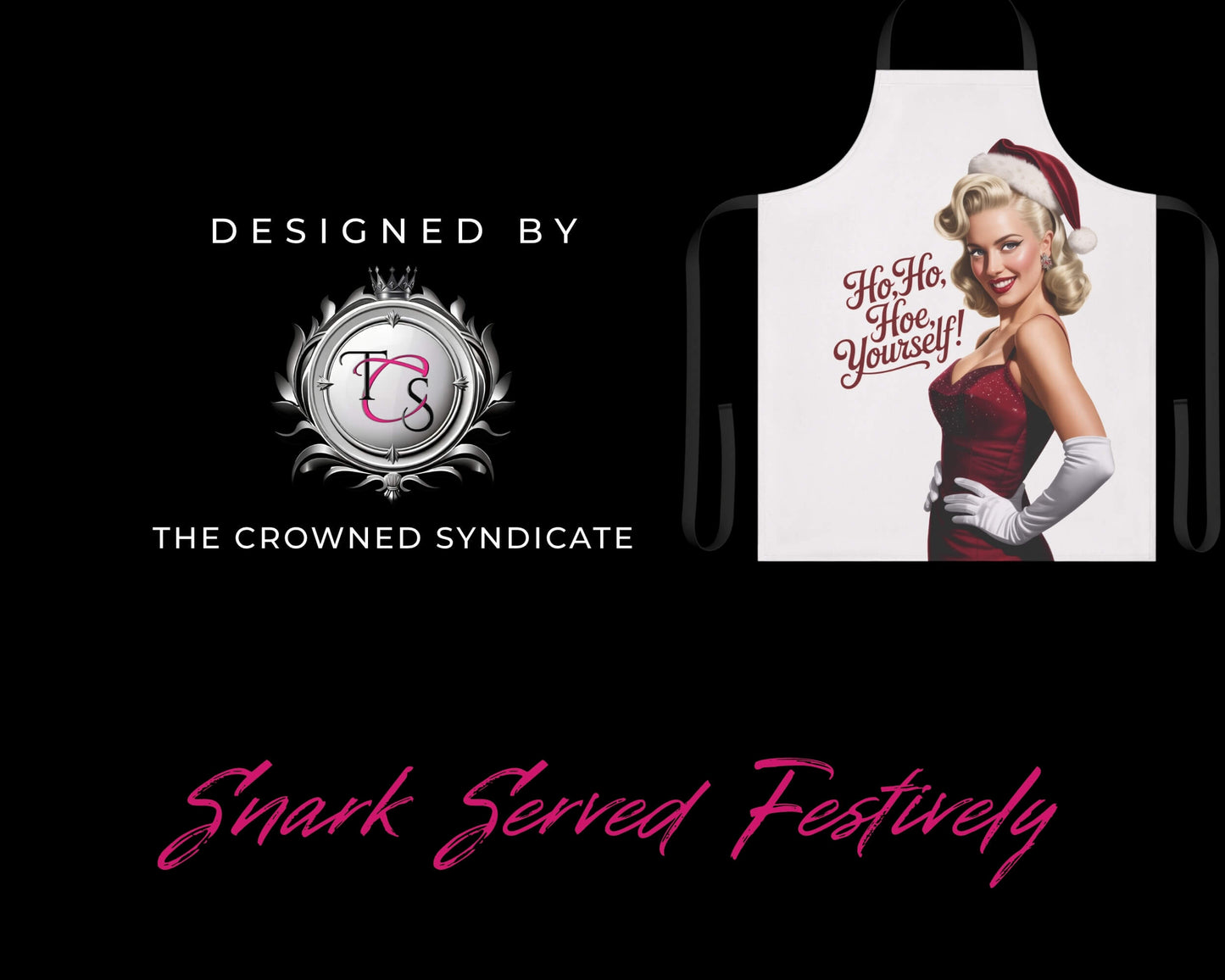 Ho Ho Hoe Yourself Apron – Retro Pin-Up (White Apron)